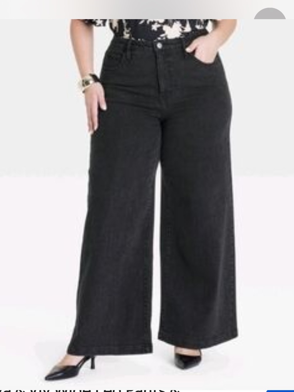 Ava & Viv Black Wide-Leg Women's Jeans